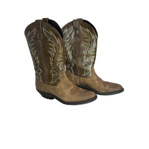 Ladies Laredo Kadi Brown Fox Leather‎ Almond Toe Western Boots Size 6.5 M
